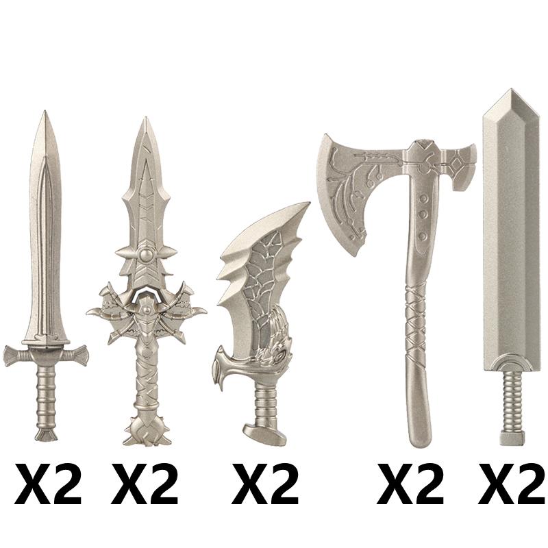 MOC Medieval Building Block Soldier Figure Weapon Accessories Battle Axe Bow Arrow Sword Sheath Shield Assembly Puzzle Brick Toy
