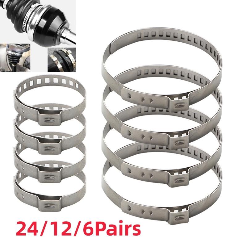 CV Boot Clamp Assortment Kits Universa Adjustable Stainless Steel Drive Shaft Joint Boot Crimp Pipe Clamp Kit 20-50mm 50-120mm
