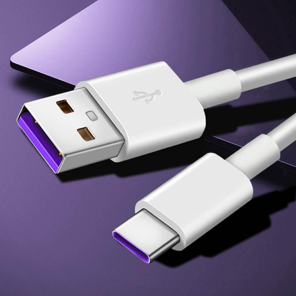 Weißes 1m Datenkabel 5A Typ-C Schnellladekabel für Android für Huawei Honor für Xiaomi Mobiltelefon