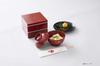 Takenaka Musubi 5.0-inch Two-Tiered Box (with inner bin) Vermilion T-56721