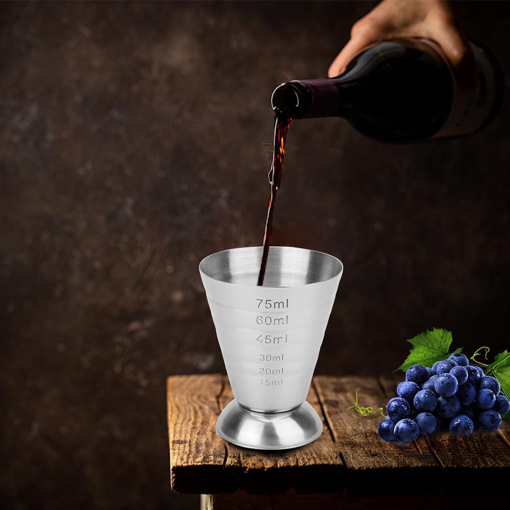 Bar Mixed Drink Accessories Stainless Steel Cocktail Tools Bar Cocktail Shaker Jigger 75ML Measure Cup