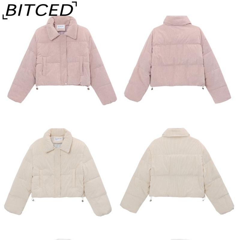 BITCED Down-Filled Cotton Jacket: Petite Niche & Distinctive Quilted Coat for Women Autumn/Winter High-Waisted Short Cotton Jacket