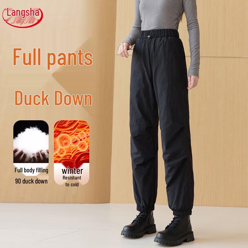 

Langsha Women s Winter Down Cargo Jogger Pants 2XL