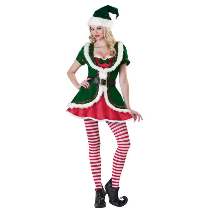 - Christmas Ball Party Costumes Christmas Costumes Uniforms Couple Santa Cosplay Costumes XXL