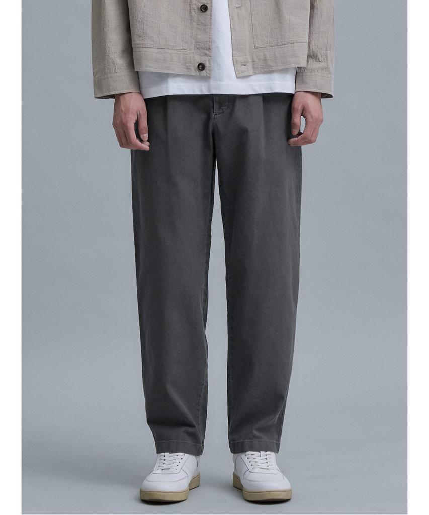 SHIFT.G Garment Dyed Cotton Slacks Ash