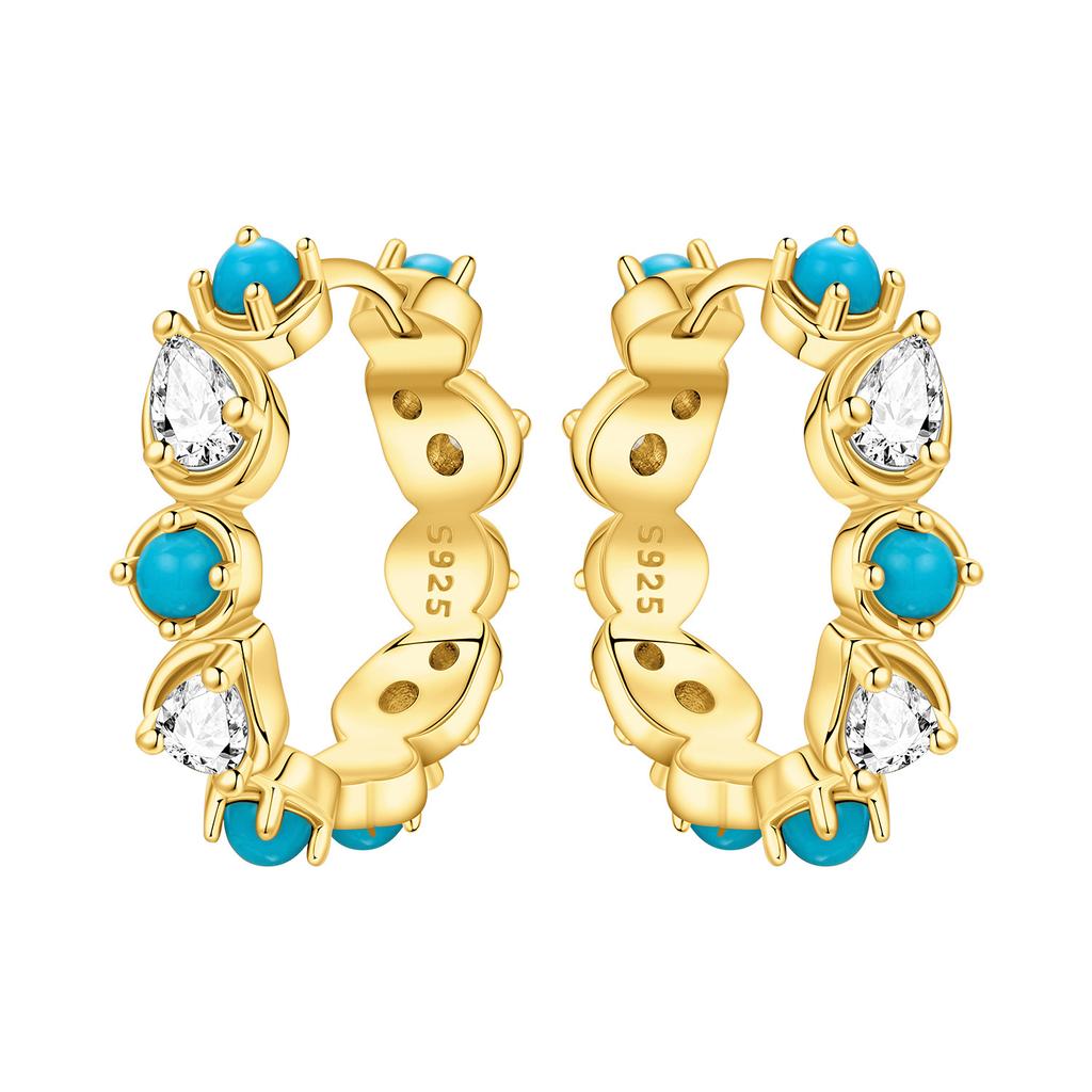 Orstarry S925 Sterling Silver Color Zircon Minimalist Design Earrings Hoop Earrings for Women Jewelry Original Party Trendy Gift
