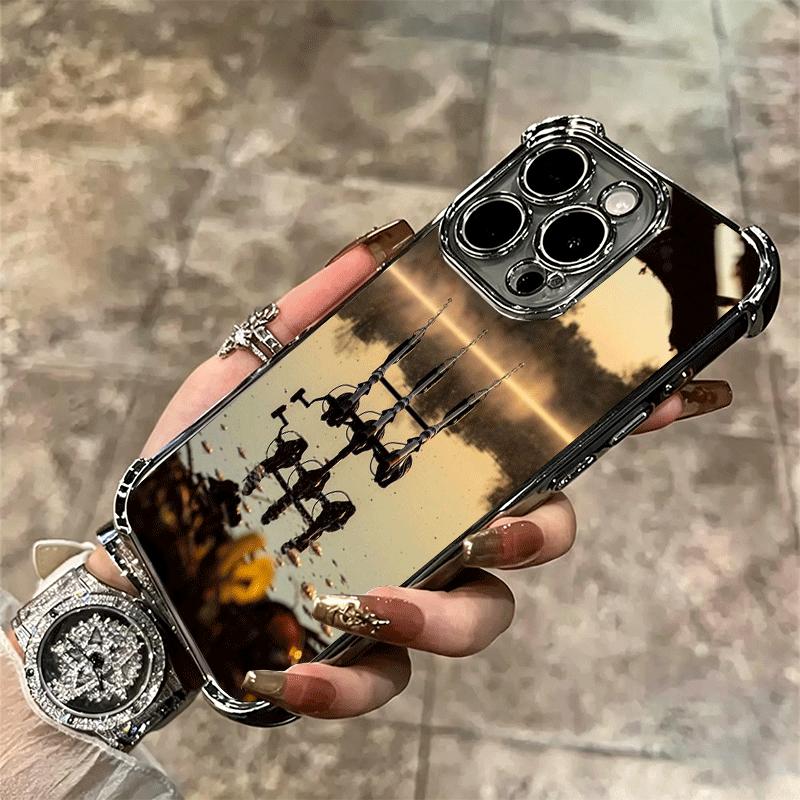 Carp Fish Fishing Rod Plating Phone Case For Iphone 16 17 Pro Max Air 16E 14 15 Plus 12 13 Mini Anti-Fall Airabag Cover