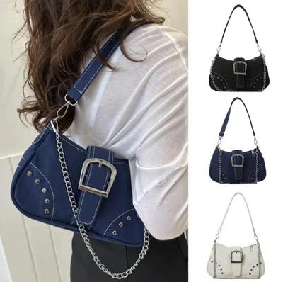 Sac simple rétro sous le bras Tendance Fashiable Sac à bandoulière décontracté Texture décontractée en toile Sac bandoulière pour femmes