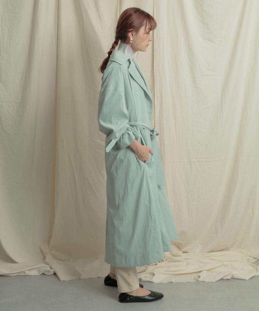 Sense of Place Volume Sleeve Trench One Women's Coat, AA14-27B001, L.GREEN