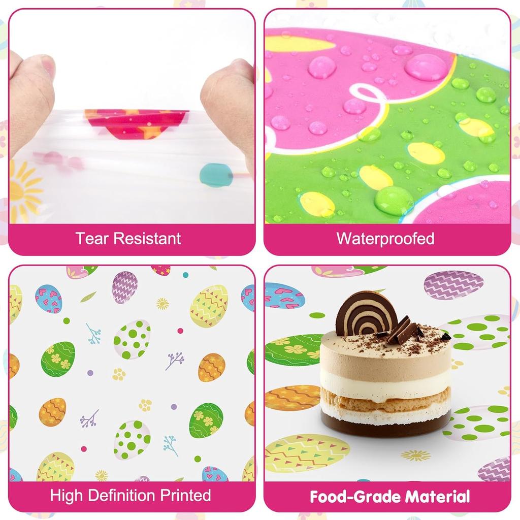 2 Pack Easter Tablecloth - Colorful Easter Eggs Table Cloth, Plastic Disposable Rectangle Spring Easters Egg Table Cover for Easters Tables