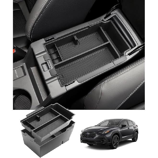 2 Layer-2024 2025 2026 Crosstrek Center Console Organizer For Subaru Crosstrek (Base/Premium/Sport/Limited/Wildernes),Durable ABS 2025