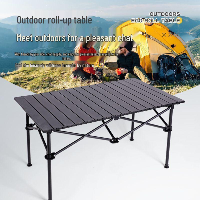 Portable Heightened Outdoor Camping Foldable Table - Lightweight Egg Roll Design