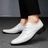 Black Red White Derby Shoes for Men Lace-up Leather Shoes Business Men Dress Wedding Banquet Elevated Shoes Casual Shoes Pointed