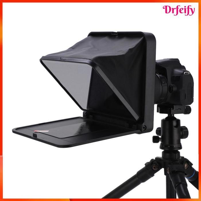 Akozon Téléprompteur pliable Téléprompteur TC7 pour Appareil Photo Reflex Numérique, Télécommande et optique accessoires