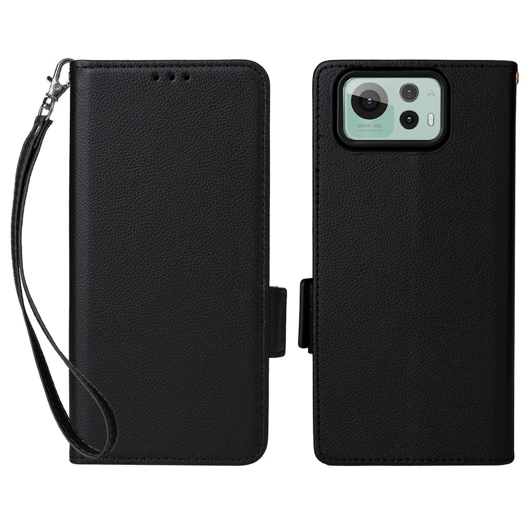 For Asus Zenfone 12 Ultra 5G Case with Wrist Strap Litchi Texture PU Leather Wallet Phone Cover