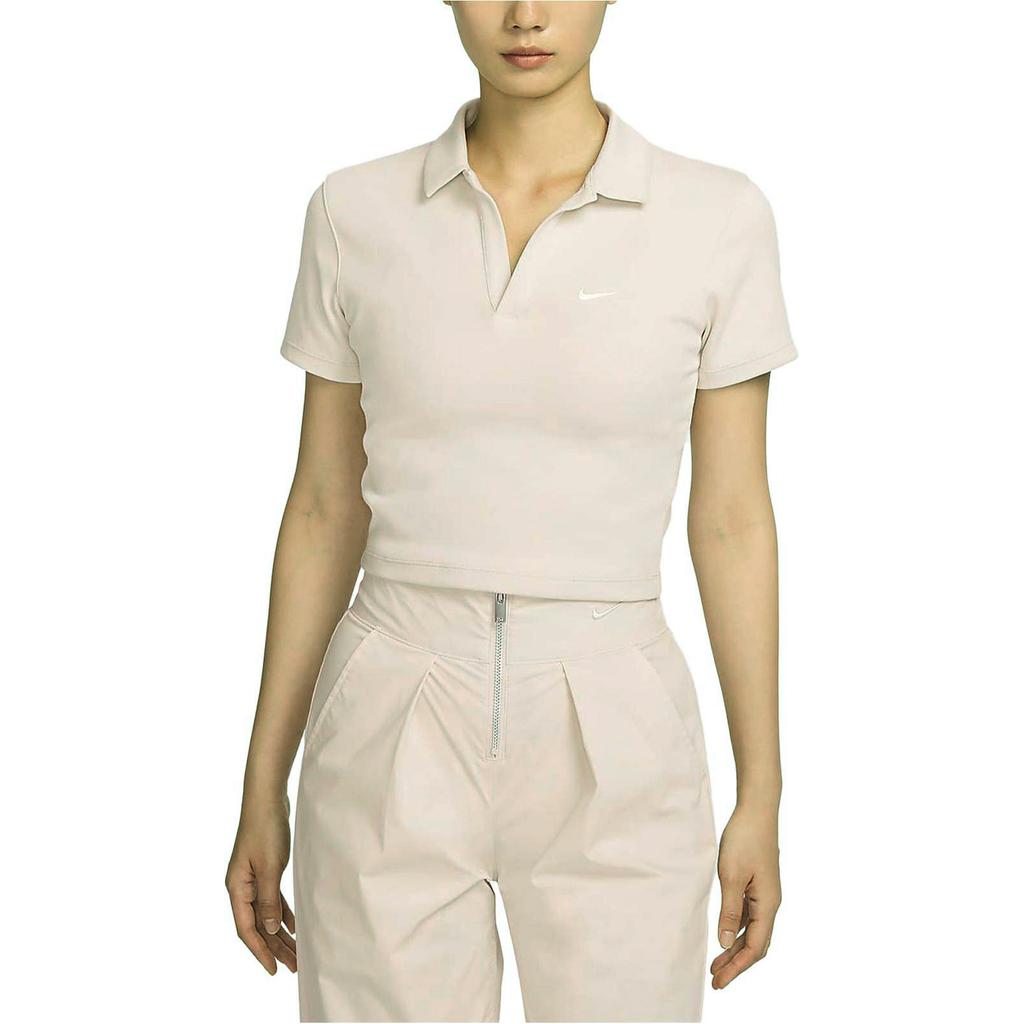 New Nike Sportswear Polo Shirt Women's Light Rosewood Umber DV7885-104
