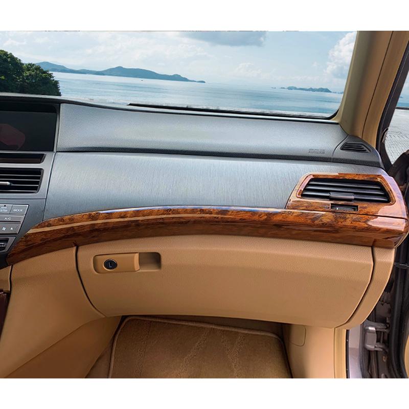 3pcs For Honda Accord 8th Gen 2008-2013 Car Dashboard Strips Trim black brushed Interior Auto Parts Accessories