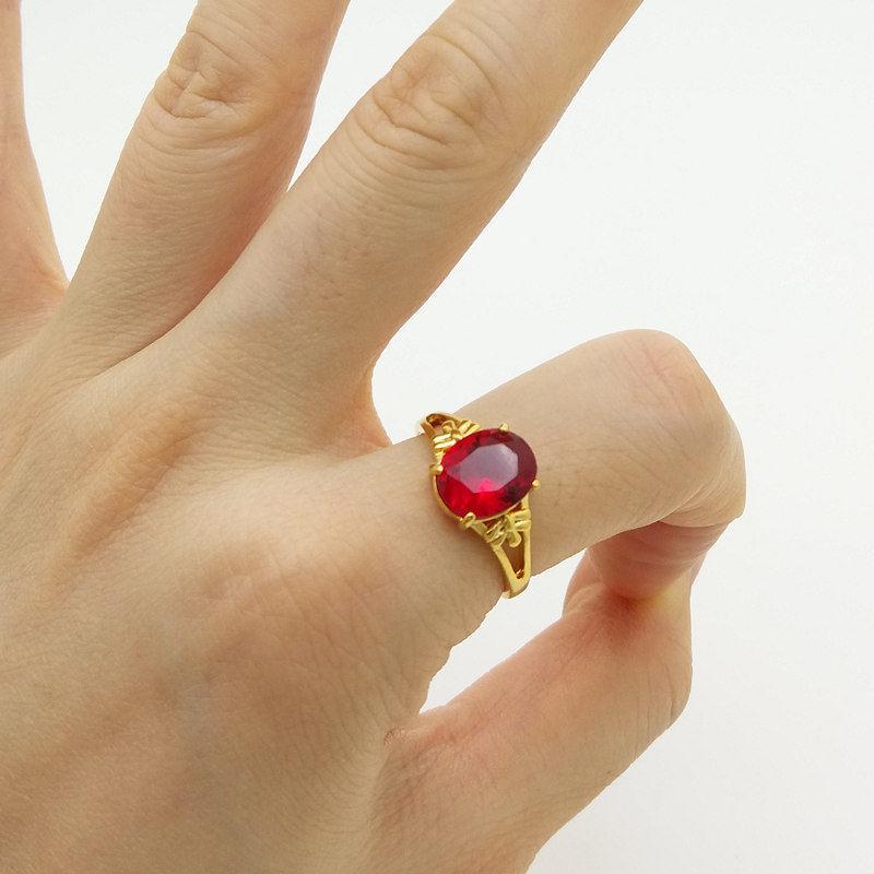 24K Gold Plated Open Women's Wedding and Proposal Ring