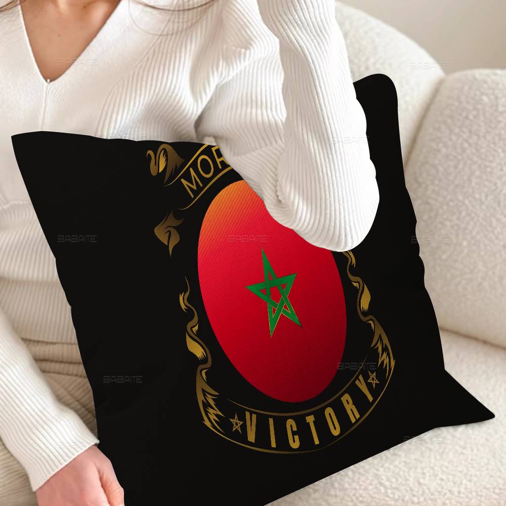 Morocco Map Flag Personalized Picture Text Home Decorative Pillows Household Gifts 45X45Cm
