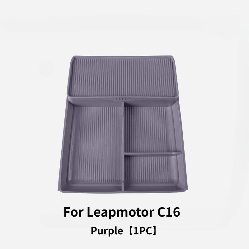 For Leapmotor C16 C10 Car Center Console Lower Storage Box Silicone Double-Layer Organizer Box Modification Interior Accessories