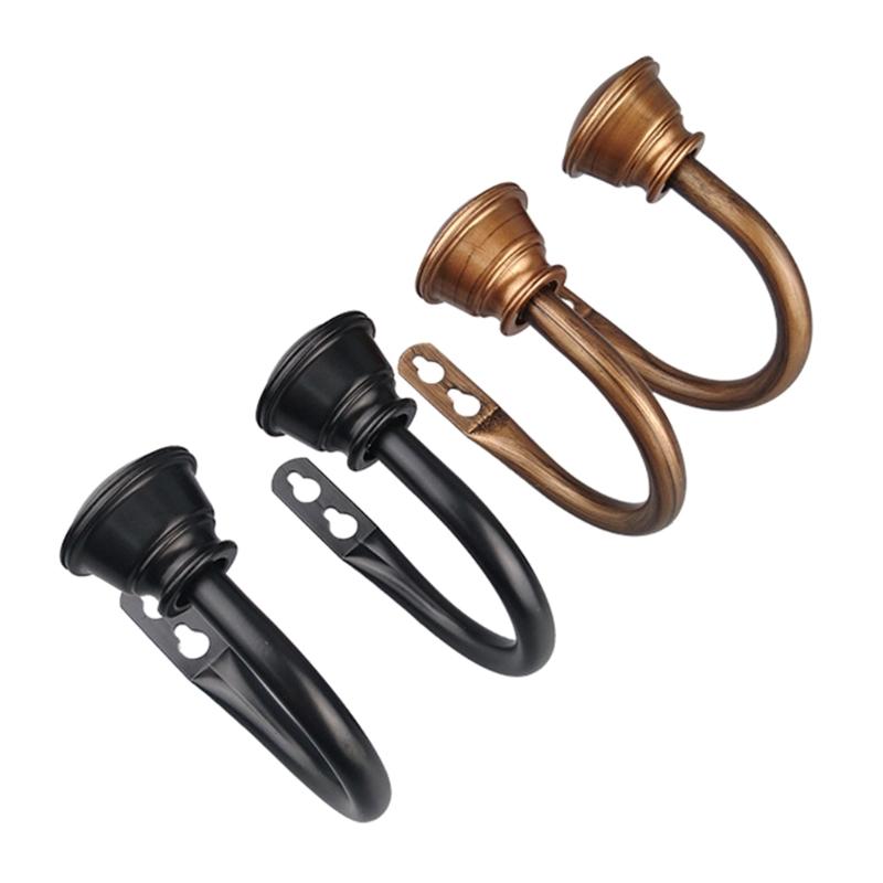 Set aus 2 eleganten Gardinenhaltern mit einfacher Montage, Metallfinish, Vorhanghaken für moderne Wohnästhetik