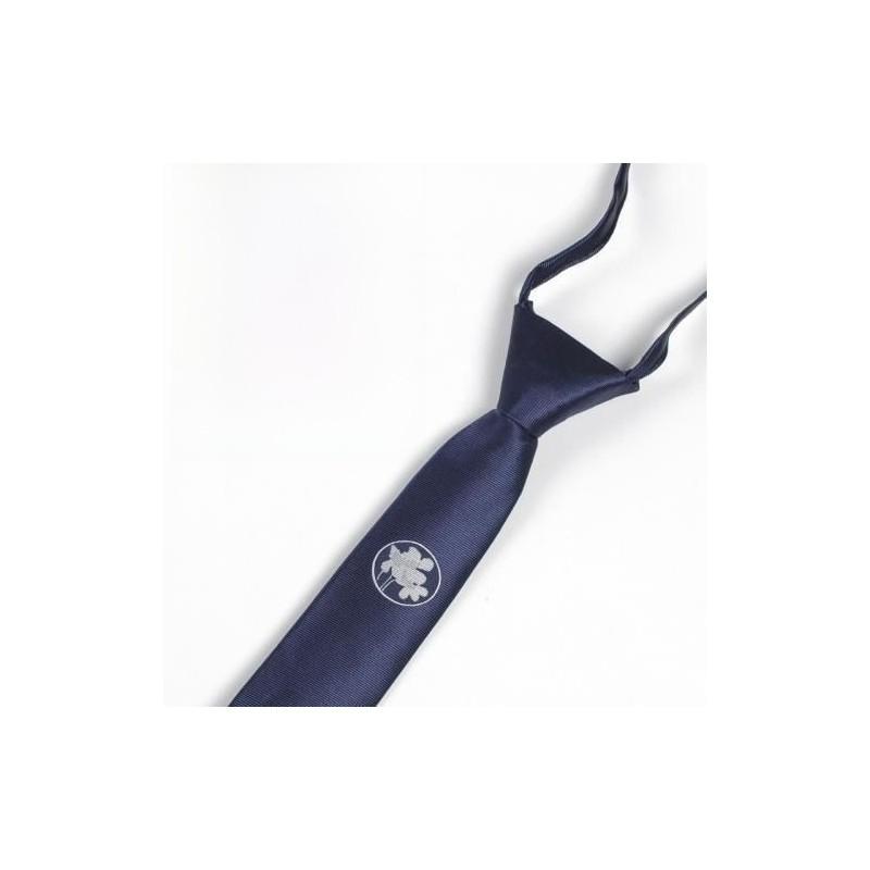 Tiger Head Embroidered Neck Tie For Kids With Striped Wool Material For School Or Casual Wear