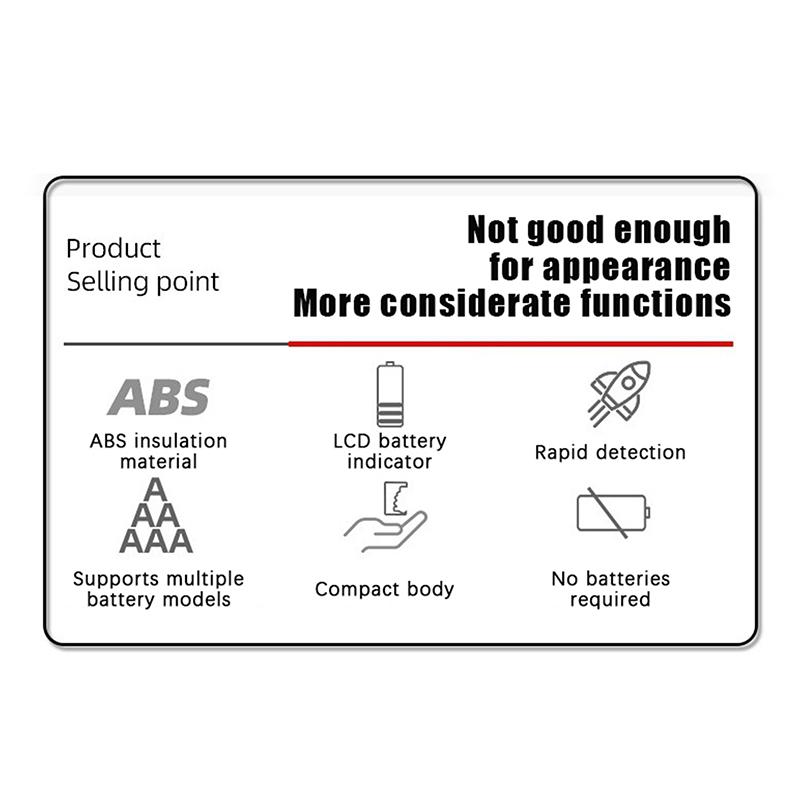 Black Portable Battery Capacity Indicator Compact Size Lithium Battery Level Tester Digital Display Battery Voltage Meter