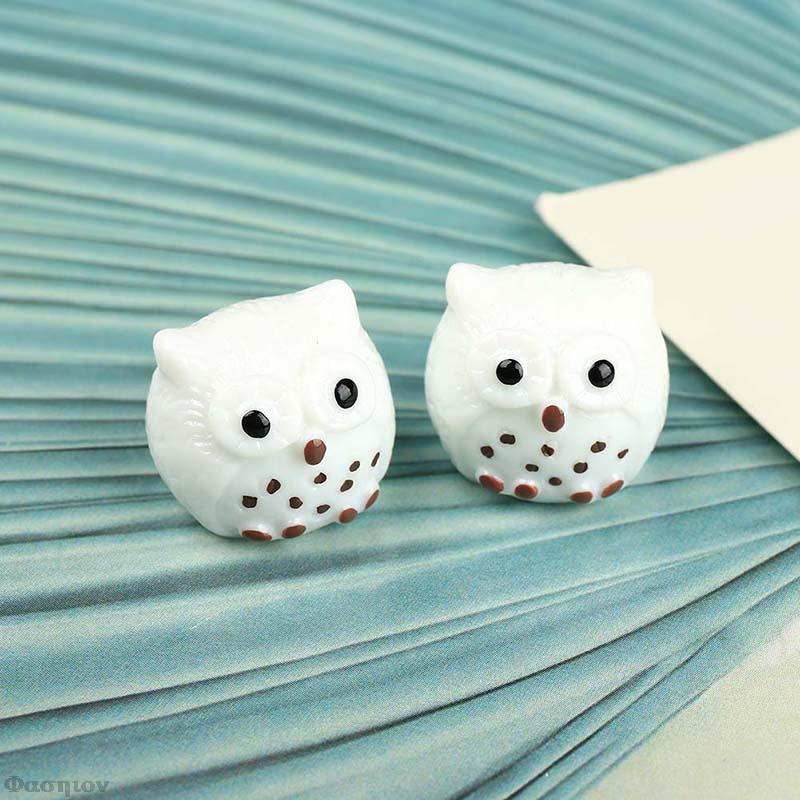 Mini Owl Figurine Crafts Miniatures Resin Owl Ornament Family Micro Landscape Decoration Figurines For Home Decor Owl Accessorie