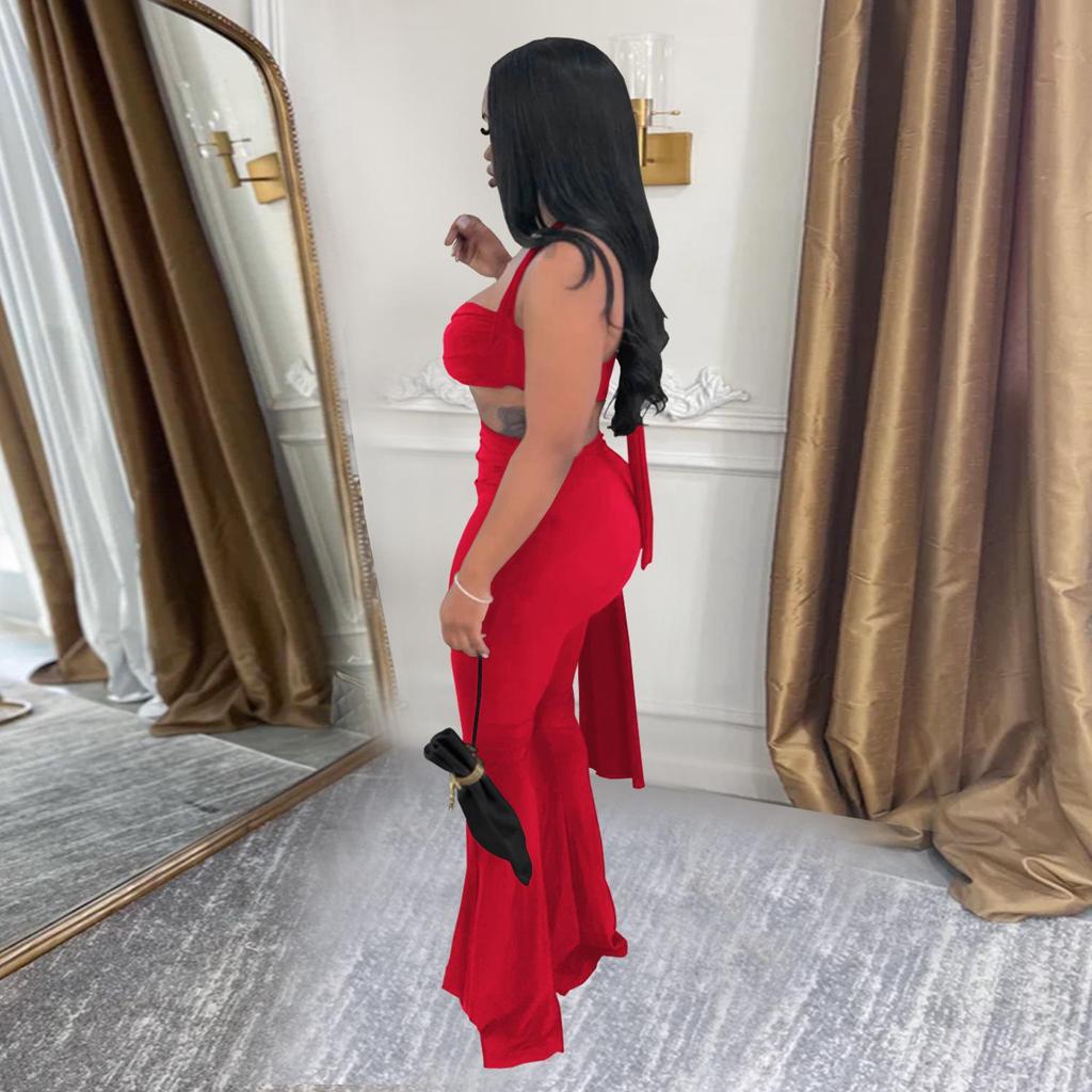 Summer Women's Sexy Strappy Bandeau Long Pants Set