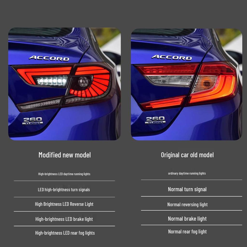 Eagle Eye LED Taillight Assembly for 2018-2022 Accord with Flowing Turn Signal & Daytime Running Light