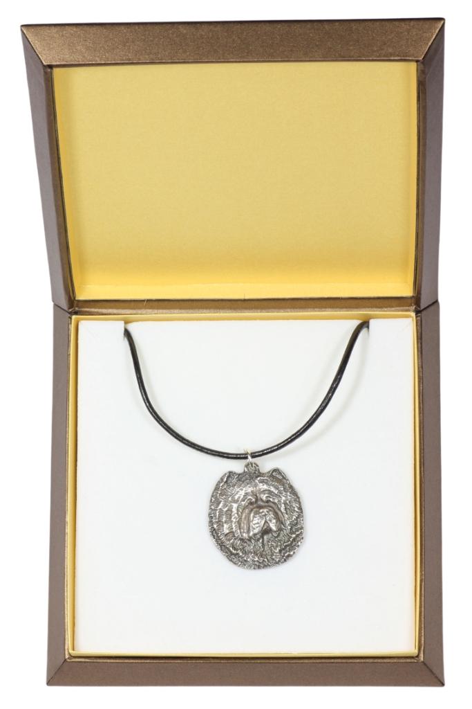 

Chow Chow - Dog necklace in gift box, silver-plated locket for dog fan, striking pendant by Art-Dog brand срібний