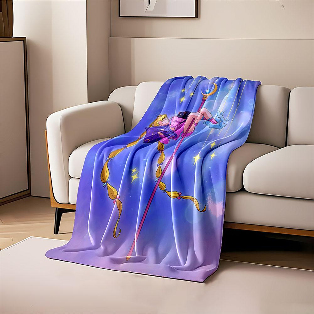 Magical Girl on Moon Staff Blanket for all seasons blanket lunch break throw gift