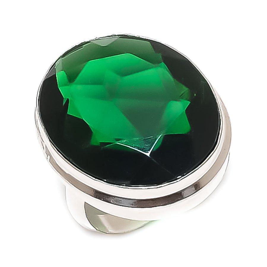 

Натуральный Хромовый Диопсид Драгоценный Камень 925 Стерлинговое Серебро Ювелирное Кольцо Размер 4.5 q7D86