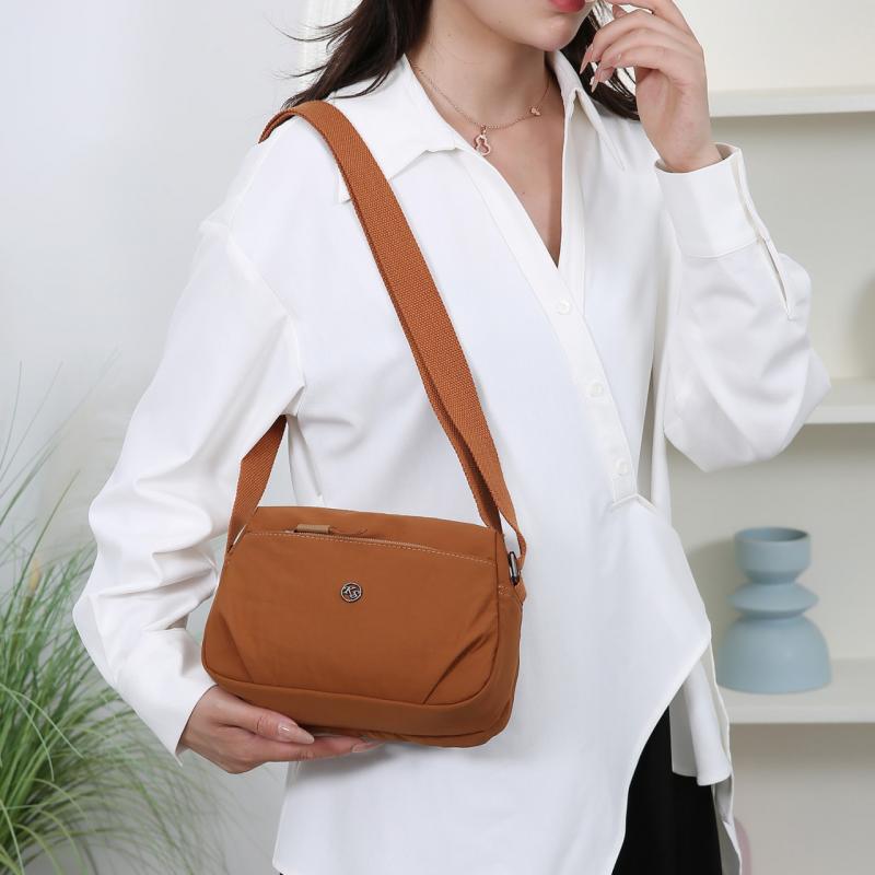 Nylon Kleine Tasche Mehrfachfächer Reißverschluss Kleine Quadratische Tasche Damen Schultertasche Umhängetasche