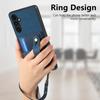 D9 For Samsung Galaxy A35 5G Case Wristband Card Slots Leather Coated PC+TPU Cover