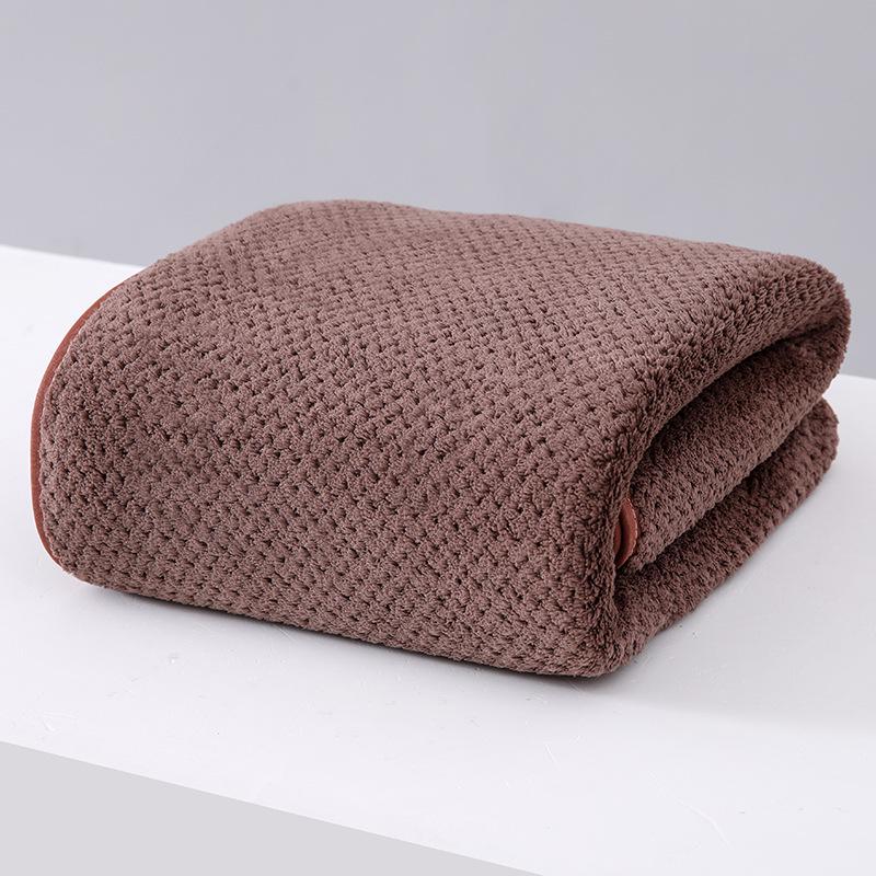 Extra Large Solid Color Coral Fleece Waffle Bath Towel Set with Thick Edges