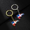 Retro Enamel Dominican Pendant Keychain: Ethnic-Style Titanium Steel for Men & Women
