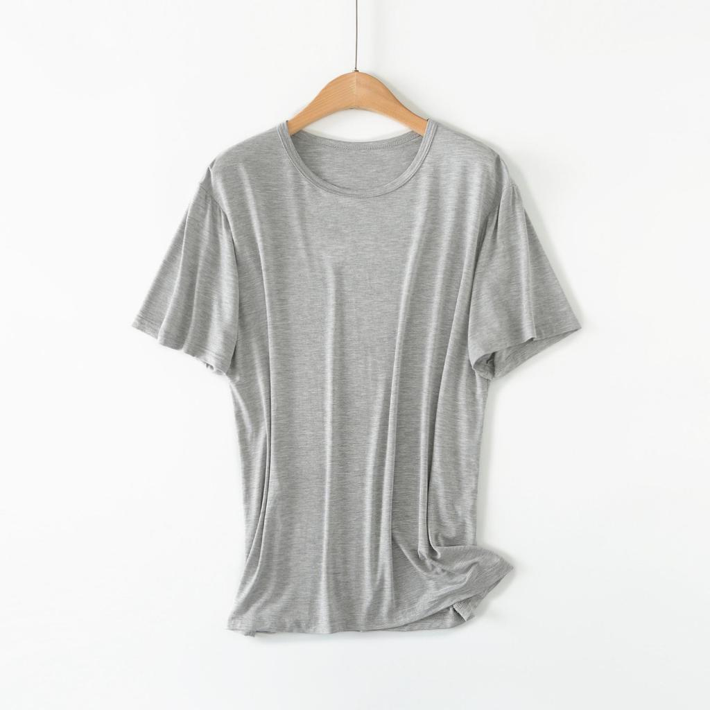 Men's Casual Modal Pajamas - Short-Sleeve, Loose Fit, Round Neck, Plus Size, Lightweight Summer Homewear Top