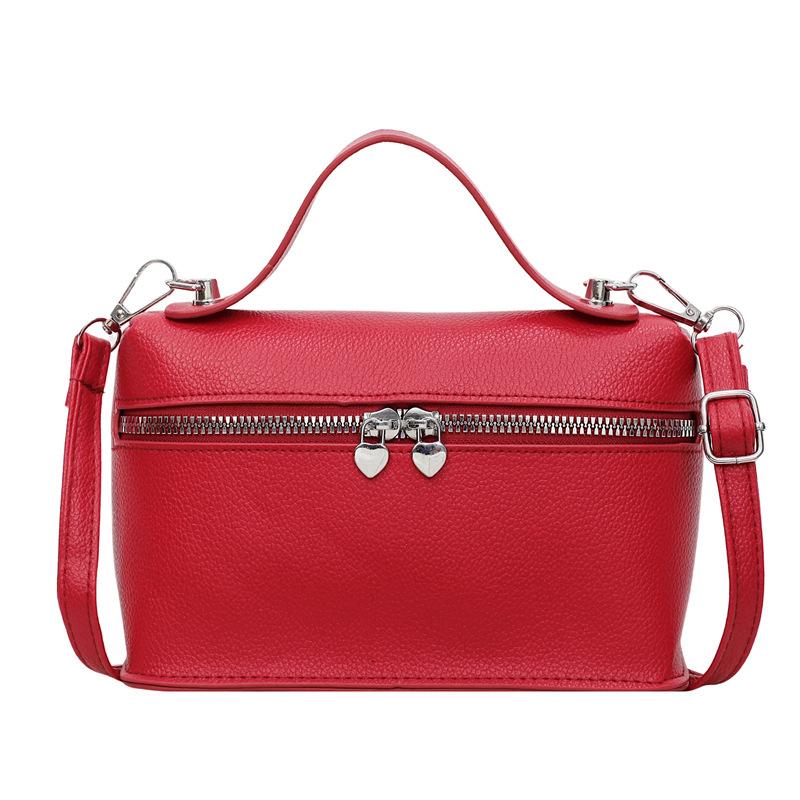 

Simple texture single shoulder messenger bag autumn new trend niche fashion portable small square bag box bag червоний