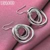 925 Sterling Silver Fashion Hoop Earrings Wedding Jewelry
