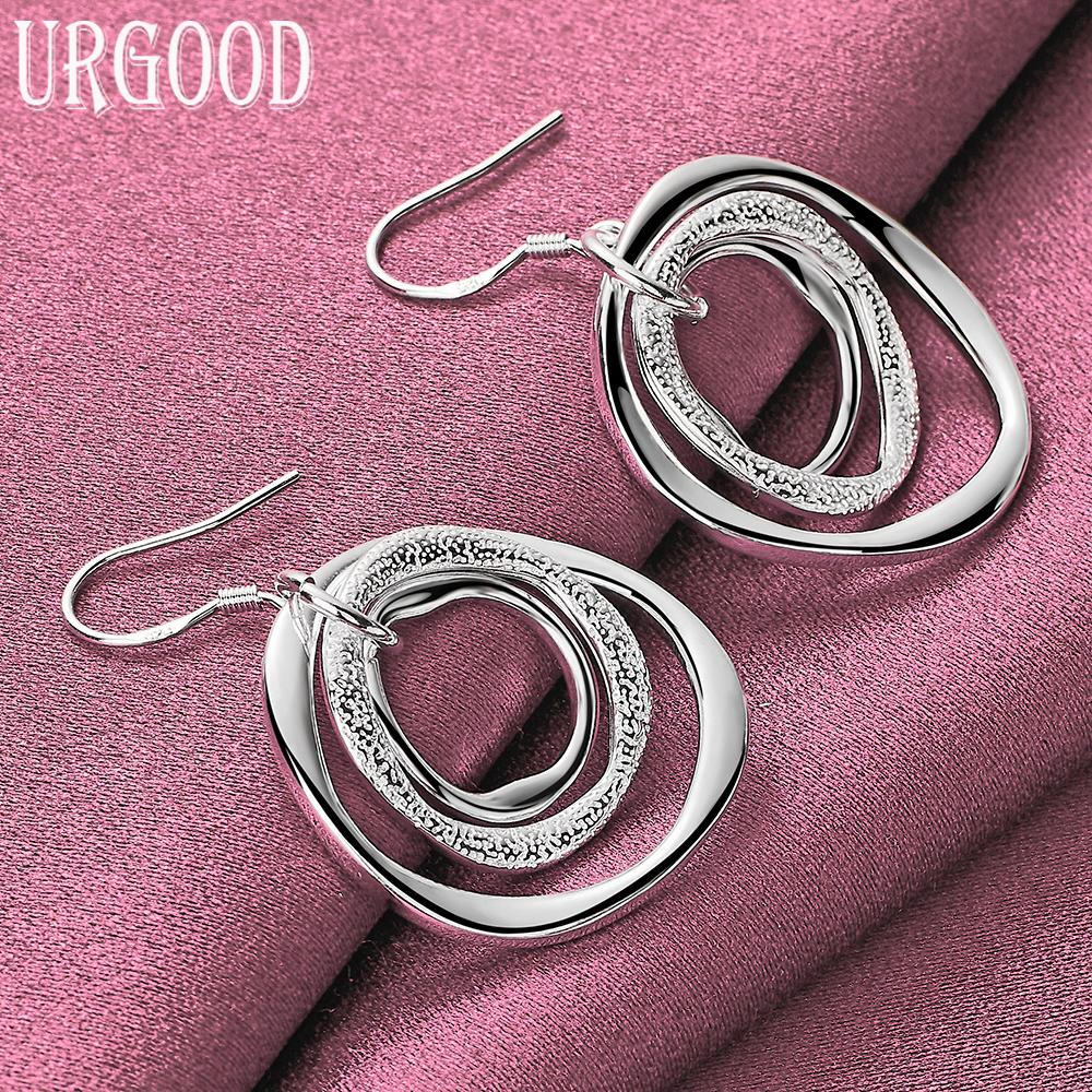 925 Sterling Silver Fashion Hoop Earrings Wedding Jewelry