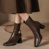 H9537-2 Short Boots Women's New Autumn and Winter Martin Boots Thick Heel Rear Zipper Thin Fashion Single Boots