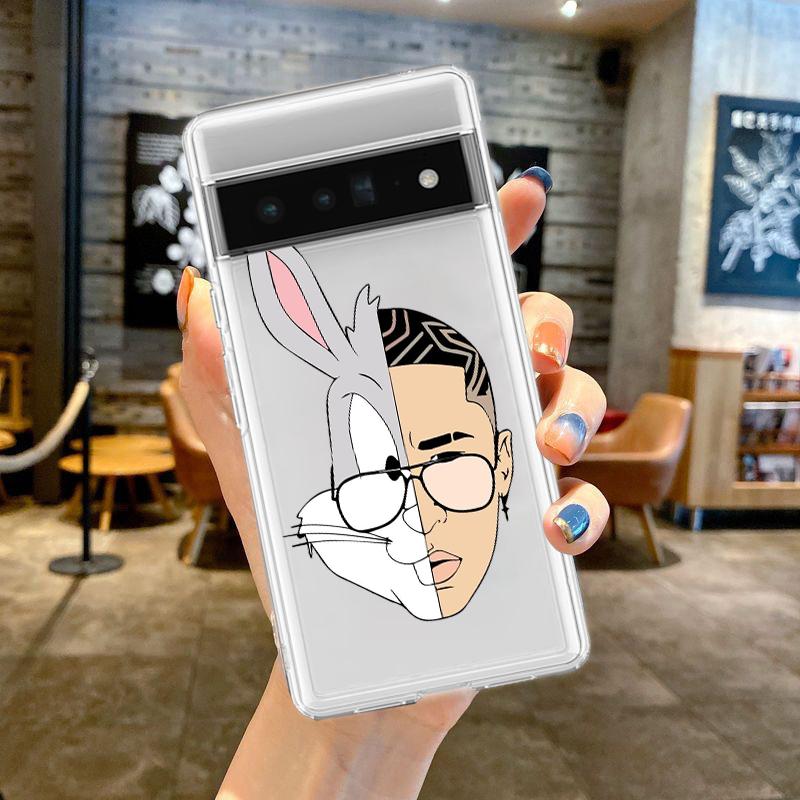 

Креативный чехол для телефона Bad Bunny Heart для Google Pixel 8 7 6 Pro 6A 5 4 5A 4A 3A XL 5G силиконовый противоударный мягкий прозрачный чехол из ТПУ Pixel 6