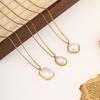 304 Stainless Steel Clavicle Chain with Imitation Pearl Pendant - Waterproof, Colorfast Niche Box Chain Necklace for Women