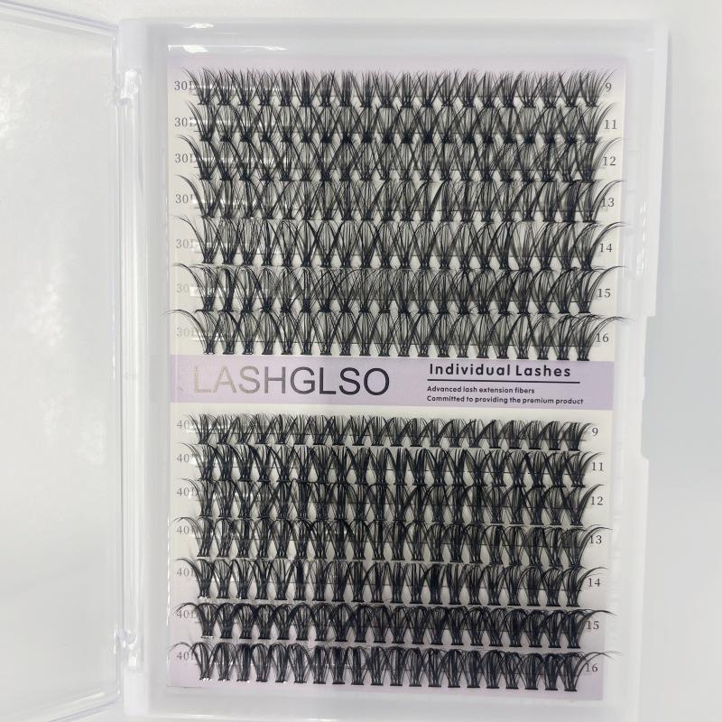 

Набор накладных ресниц 280 пучков для самостоятельного наращивания - Натуральные и густые сегментированные ресницы с клеем (30Д/40Д)