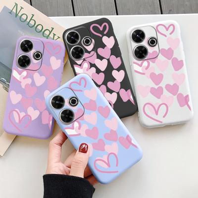 Süße Herz Weiche Silikonhülle für Samsung A55 A35 M35 S24 Xiaomi Redmi Note 13 Pro 14 Poco C65 iPhone Huawei Honor 200 Realme Kamera Stoßfeste Abdeckung