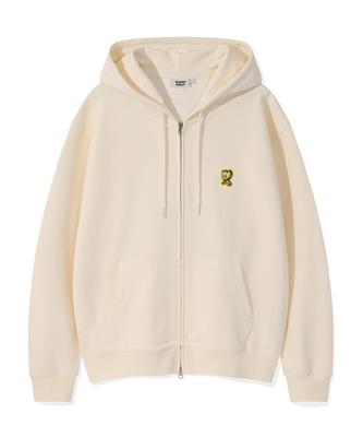 Wacky Willy Graphic Kiki Wappen Zip-Up Hoodie Cream