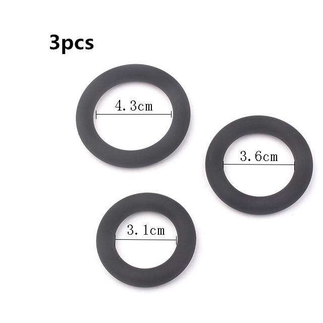 3Pcs Penis Ring Set Silicone Cock Rings Ejaculation Delay Cockring Sex Toys For Men Adult Product Dick Lock Erection Sexy Shop