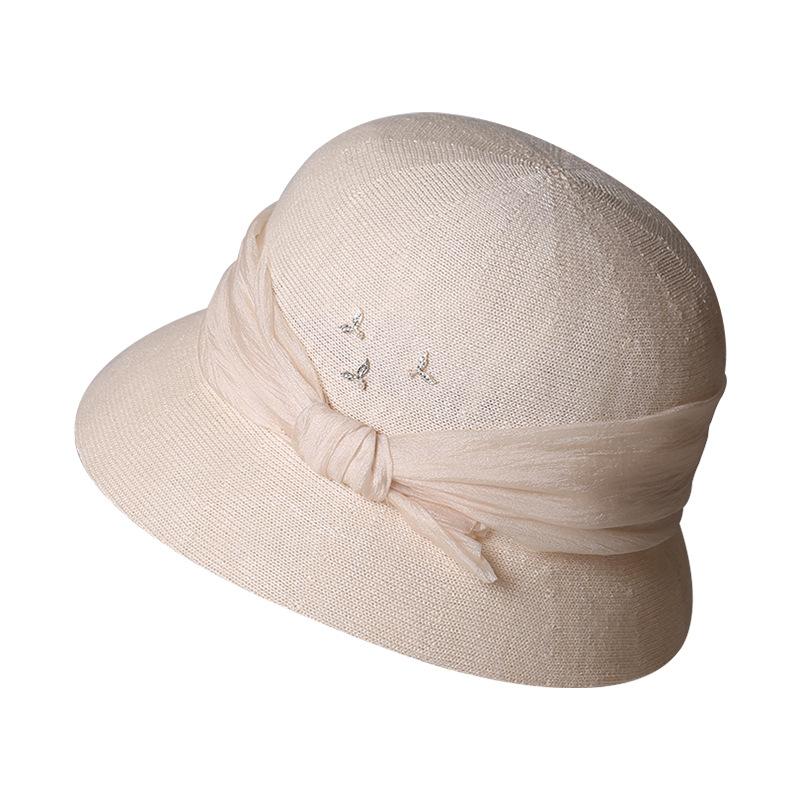 New Sun Hat Women's Summer Sun Protection Hat Breathable Crimped Basin Hat Light Luxury Ribbon Bow Bucket Hat