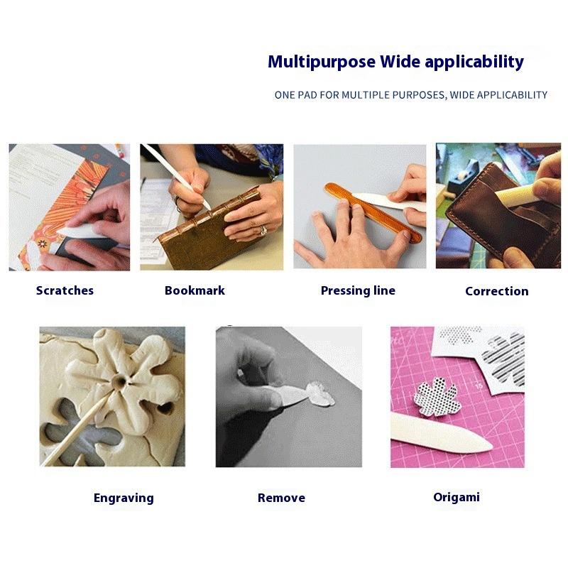 2Pcs Leather Working Tool Bone Folder For Leather Craft Scoring Folding Creasing Edges Paper Plastic Handmade Sewing Tools Part